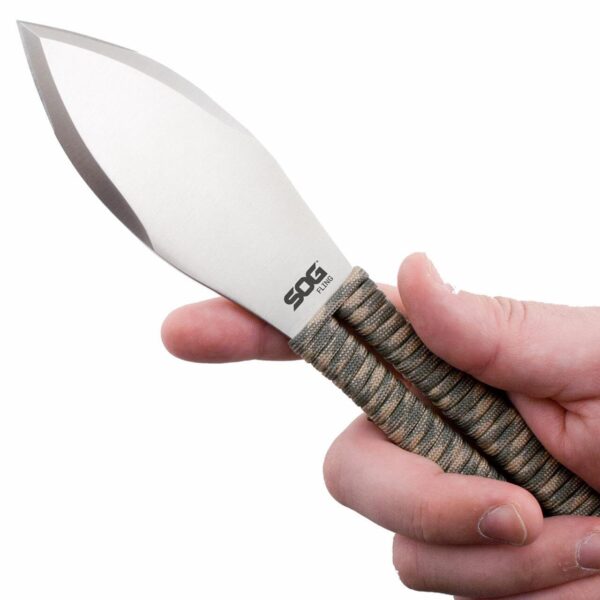SOG Fling Throwing Knives 2.8" Blade Green and Tan Paracord Wrapped Set of 3 - Precision Shot Firearms