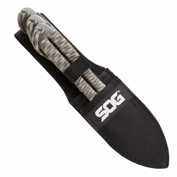 SOG Fling Throwing Knives 2.8" Blade Green and Tan Paracord Wrapped Set of 3 - Precision Shot Firearms