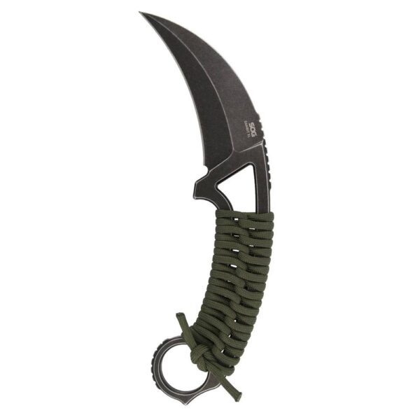SOG Gambit XL Fixed Knife 4" Karambit Blade OD Green Box - Precision Shot Firearms