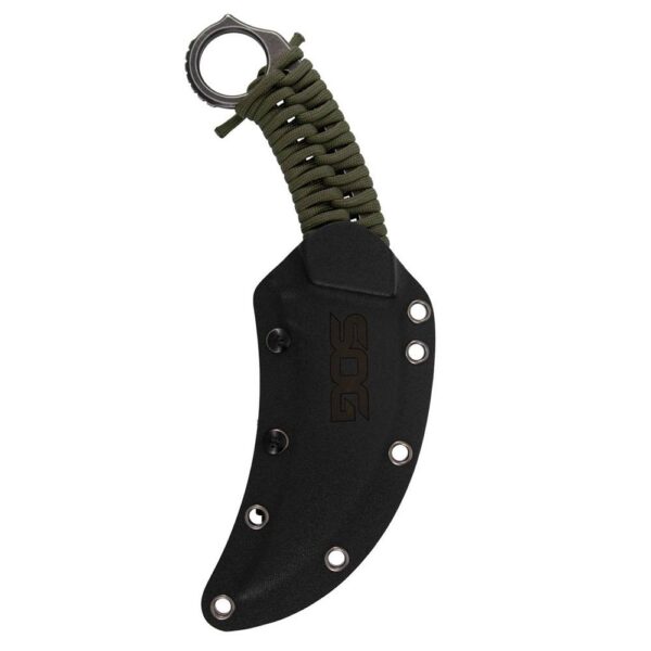 SOG Gambit XL Fixed Knife 4" Karambit Blade OD Green Box - Precision Shot Firearms