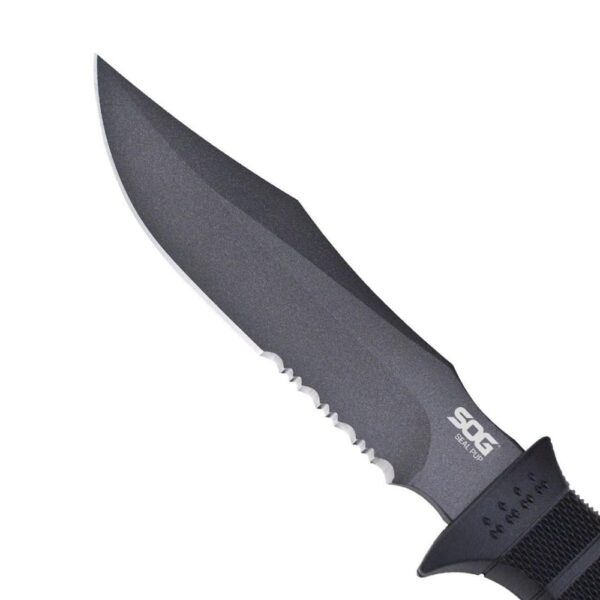 SOG Seal Pup Fixed Blade Knife 4-3/4" Clip Point Blade Black with Nylon Sheath - Precision Shot Firearms