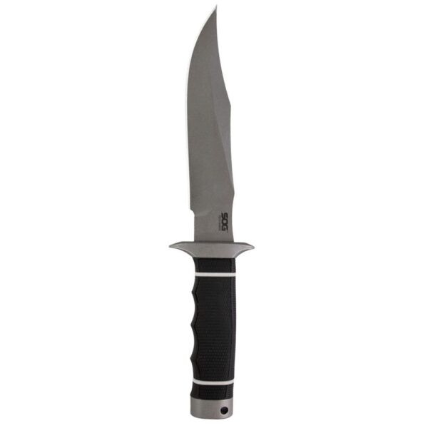 SOG Knives Tech Bowie Knife 6-2/5" Fixed Clip Point Blade Black Box - Precision Shot Firearms