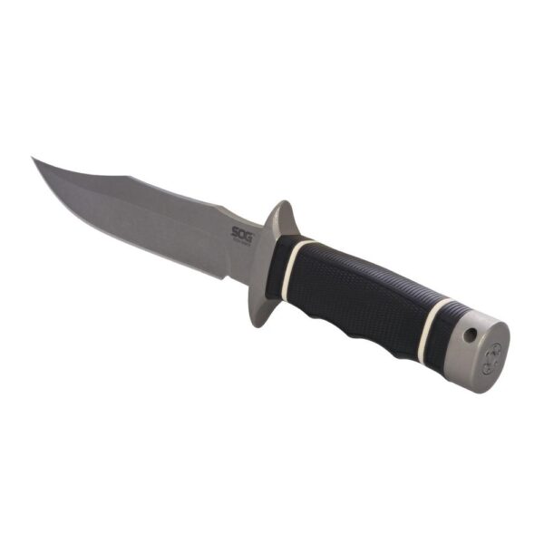 SOG Knives Tech Bowie Knife 6-2/5" Fixed Clip Point Blade Black Box - Precision Shot Firearms