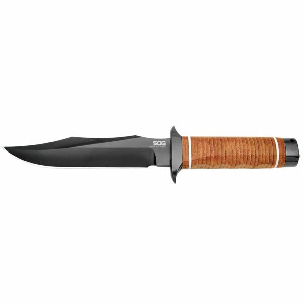 SOG Super SOG Bowie Knife 7.5" Blade Brown Leather - Precision Shot Firearms