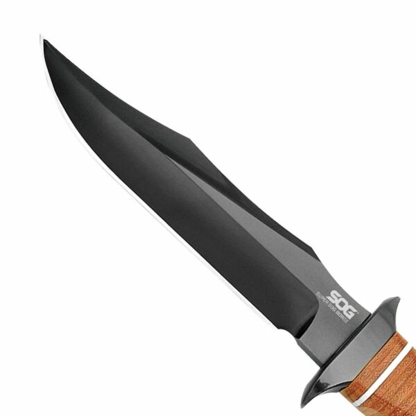 SOG Super SOG Bowie Knife 7.5" Blade Brown Leather - Precision Shot Firearms