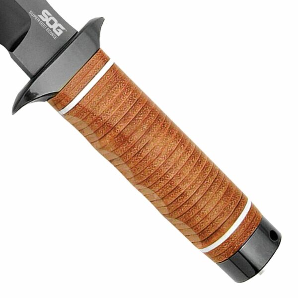 SOG Super SOG Bowie Knife 7.5" Blade Brown Leather - Precision Shot Firearms