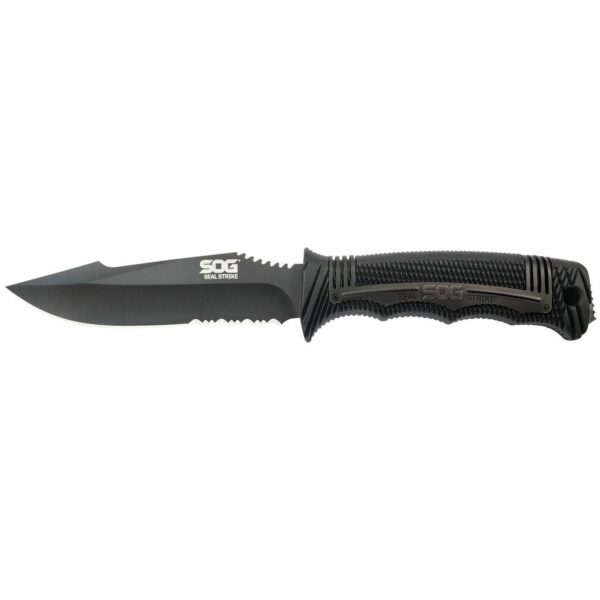 SOG SEAL Strike Knife 4.9" Partially Serrated Blade Black - Precision Shot Firearms