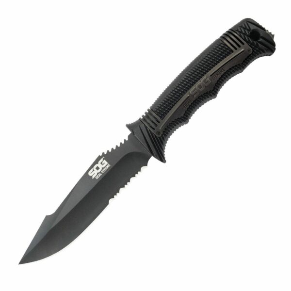 SOG SEAL Strike Knife 4.9" Partially Serrated Blade Black - Precision Shot Firearms
