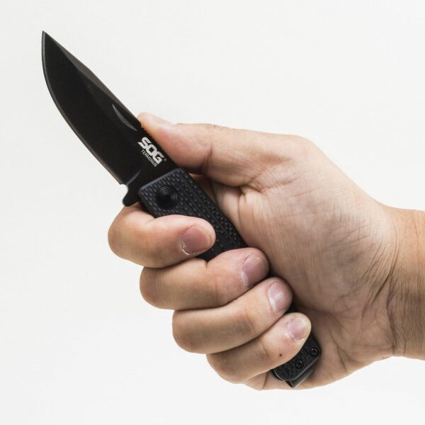 SOG Terminus Bowie Folding Knife 3" Blade Black - Precision Shot Firearms