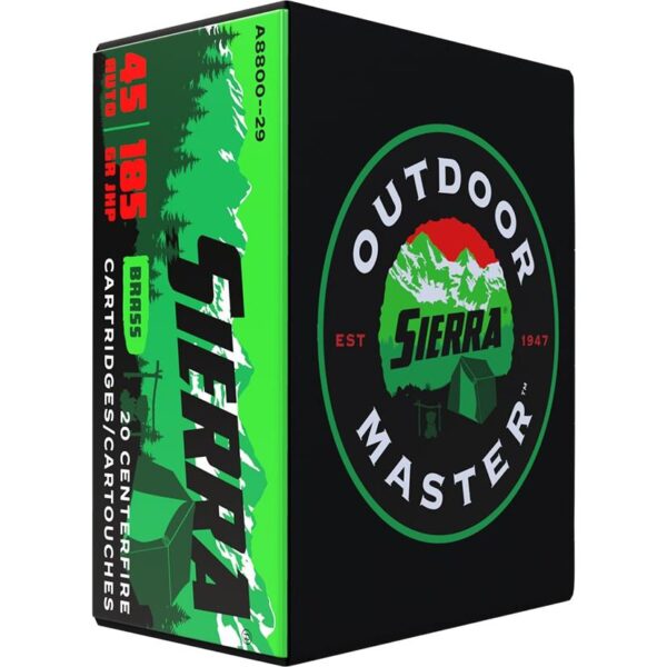 Sierra Outdoor Master Handgun Ammuntiion .45 ACP 185 gr JHP 20/ct - Precision Shot Firearms