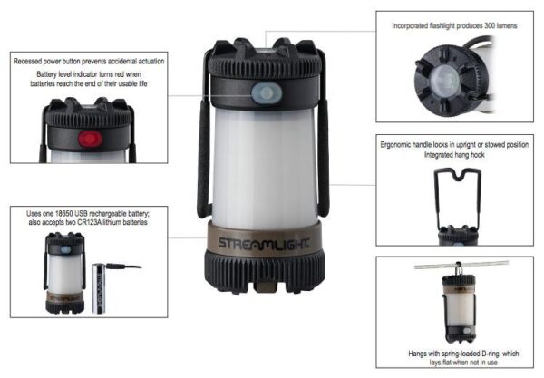 Streamlight Siege X USB Ultra-Compact Multi-Fuel Hand Lantern/Flashlight Combo - 18650 USB Coyote - Precision Shot Firearms