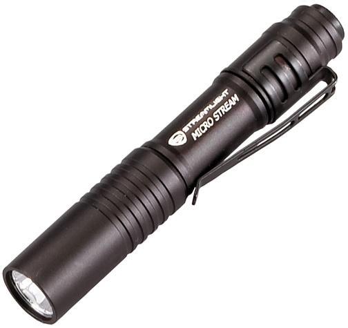 Streamlight MicroStream Alkaline Battery-Powered LED Pen Light - White LED Black - Precision Shot Firearms