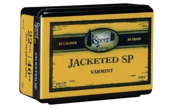 Speer Varmint Soft Point Rifle Bullets .224 cal .224" 40 gr JSP 100/ct - Precision Shot Firearms