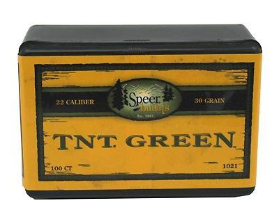 Speer TNT Green Rifle Bullets .22 cal Hornet .224" 30 gr TNT- grN 100/ct - Precision Shot Firearms