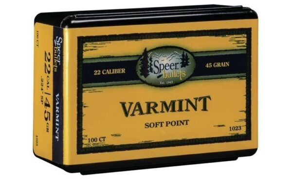 Speer Varmint Soft Point Rifle Bullets .224 cal .224" 45 gr JSP 100/ct - Precision Shot Firearms
