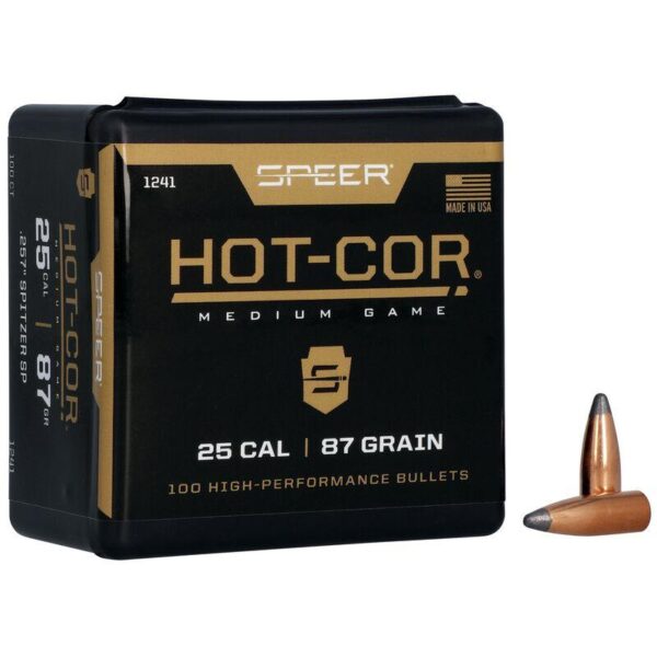 Speer Hot-Cor Rifle Bullets .25 cal .257" 87 gr SSP 100/ct - Precision Shot Firearms