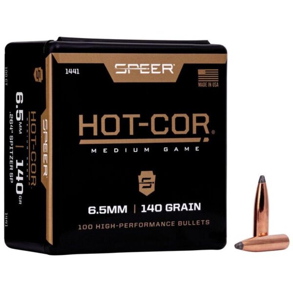 Speer Hot-Cor Soft Point Bullets 6.5mm cal .264" 140 GR 100/rd - Precision Shot Firearms