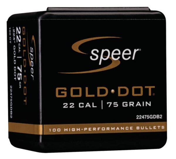 Speer Gold Dot Component Rifle Bullets .224 cal .224" 75 gr GOLD DOT SP - 100/Box - Precision Shot Firearms