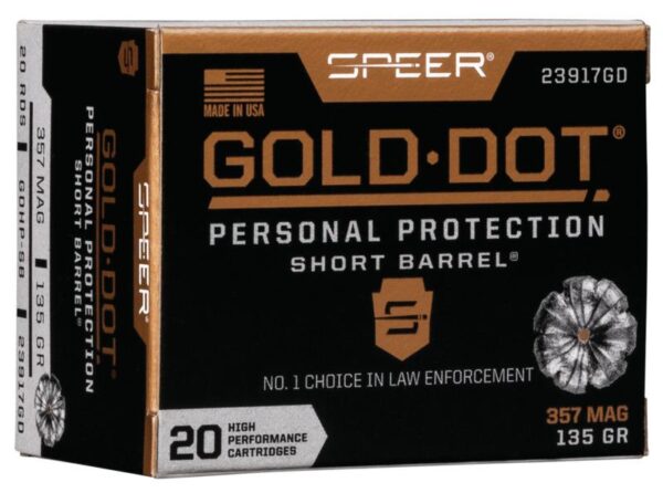 Speer Gold Dot Handgun Ammunition 9mm Luger (+P) 124 gr HP 1220 fps 20/ct - Precision Shot Firearms