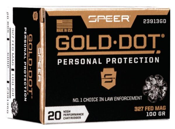 Speer Gold Dot Handgun Ammunition .327 Federal 100 gr HP 1500 fps 20/ct - Precision Shot Firearms