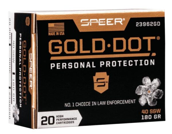 Speer Gold Dot Handgun Ammunition .40 S&W 180 gr HP 1025 fps 20/ct - Precision Shot Firearms