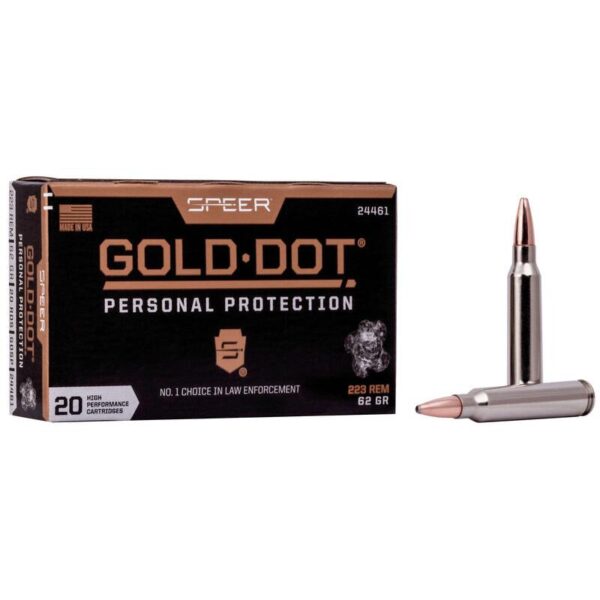 Speer Gold Dot Rifle Ammunition 223 Rem 62gr SP 3000 fps 20/ct - Precision Shot Firearms