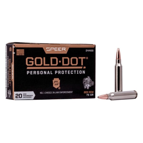 Speer Gold Dot Personal Protection Rifle Ammunition 223 Rem 75gr SP 2775 fps 20/ct - Precision Shot Firearms