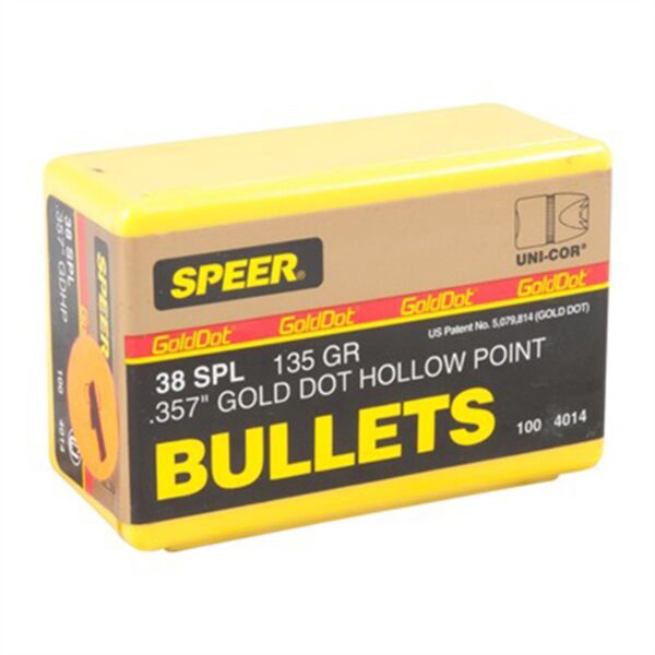 Speer Gold Dot Personal Protection Short Barrel Handgun Bullets .38 cal .357" 135 gr GDHPSB 100/ct - Precision Shot Firearms