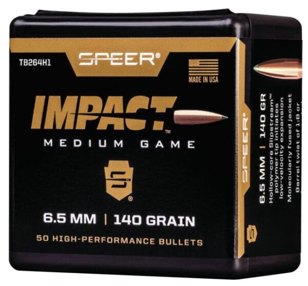 Speer Impact Medium Game Rifle Bullets 6.5mm 140gr TIPPED PLATED CB 50/rd - Precision Shot Firearms