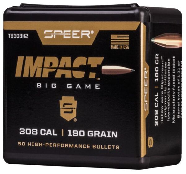 Speer Impact Big Game Bullets .308 Win 190gr TIPPED PLATED CB 50/ct - Precision Shot Firearms