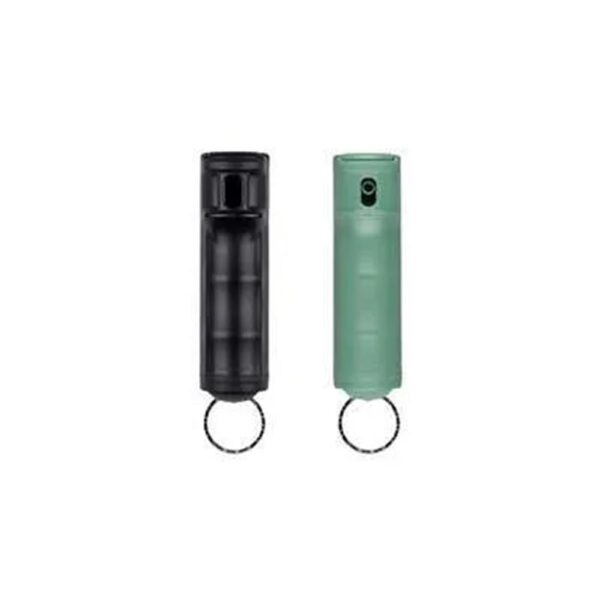 Sabre Flip Top Pepper Gel Security Spray with Snap Clip Black Sage Green 2/ct - Precision Shot Firearms