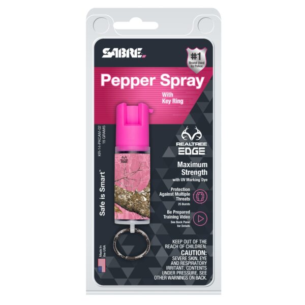 Sabre Pepper Spray Pink Camo Key Ring - Precision Shot Firearms