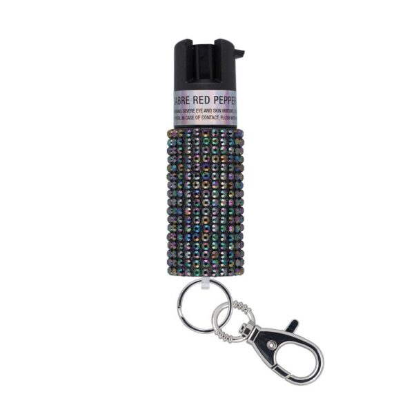 Sabre Jeweled Pepper Spray with Key Ring Black - Precision Shot Firearms