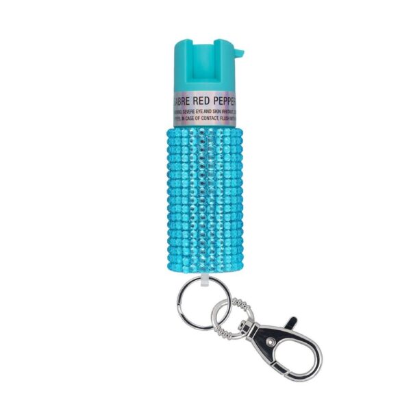 Sabre Jeweled Pepper Spray with Key Ring Teal - Precision Shot Firearms
