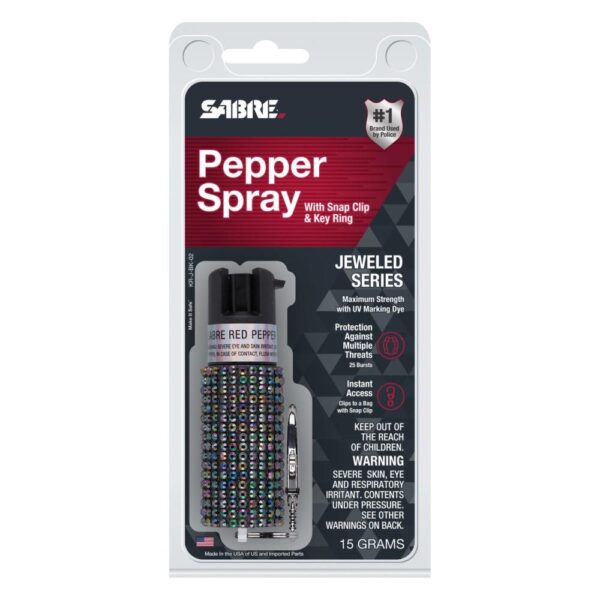 Sabre Jeweled Pepper Spray with Key Ring Silver - Precision Shot Firearms