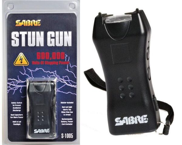 Sabre 600000 Volt Mini-Stun Gun with LED - Black - Precision Shot Firearms