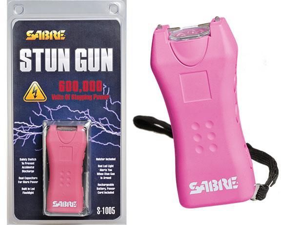 Sabre 600000 Volt Mini-Stun Gun with LED - Pink - Precision Shot Firearms