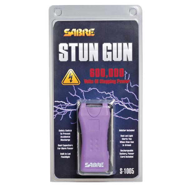 Sabre 600000 Volt Mini Stun Gun with LED - Light Purple - Precision Shot Firearms