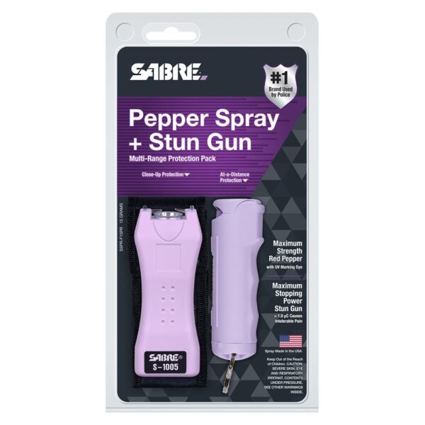 Sabre Pepper Spray and 2-in-1 Stun Gun Multi-Range Protection Pack Purple - Precision Shot Firearms