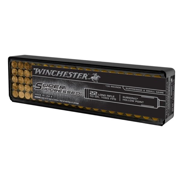 Winchester Super Suppressed Rimfire Ammunition .22 LR 40 gr. PHP 1065 fps 100/ct - Precision Shot Firearms