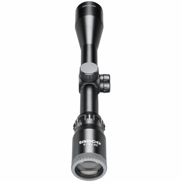 Tasco Sportsman Rifle Scope 4-12x40 1" SFP Truplex Non Illum. Black with Rings Box - Precision Shot Firearms
