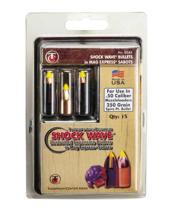 Thompson Center Shockwave Spire Point Polymer Tip Bullets .50 cal Sabot 250gr 30/ct - Precision Shot Firearms