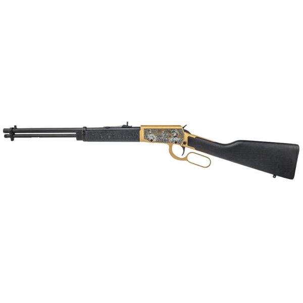 Rossi Rio Bravo Rough Riders/ Theodore Roosevelt Engraved PVD Gold Rifle .22 LR 15rd Capacity 18' Barrel Wood Stock - Precision Shot Firearms