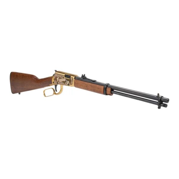 Rossi Rio Bravo Wyatt Earp Engraved PVDD Gold Rifle .22 LR 15rd Capacity 18' Barrel Wood Stock - Precision Shot Firearms