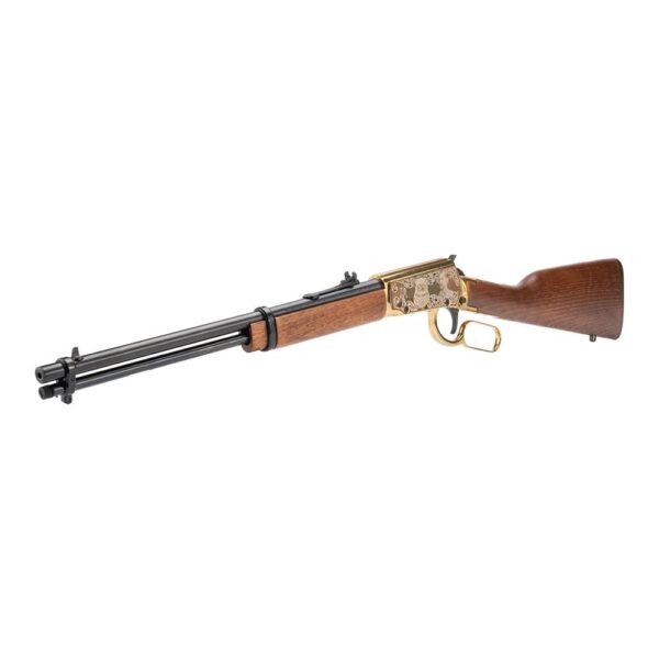 Rossi Rio Bravo Wyatt Earp Engraved PVDD Gold Rifle .22 LR 15rd Capacity 18' Barrel Wood Stock - Precision Shot Firearms