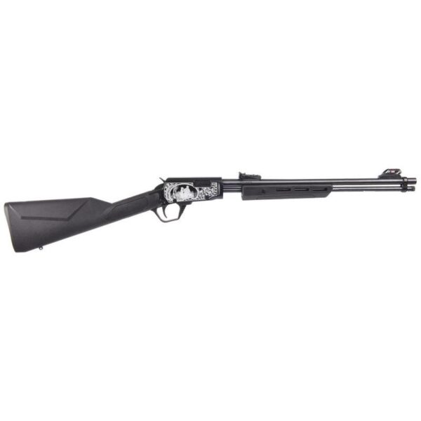 Rossi Gallery Pump Rifle .22 LR 15rd Capacity 18" Barrel Black Synthetic Stock Feather & Son Engraving - Precision Shot Firearms