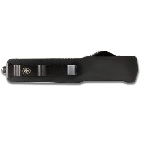 Templar Knives Premium Lightweight Slim Black Rubber Automatic Knife 3 1/4" Drop Point Blade Black - Precision Shot Firearms
