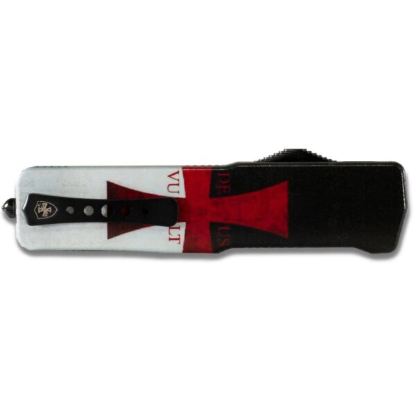 Templar Knives Premium Weighted Automatic Knife 3" Serrated Dagger Blade Templar Flag - Precision Shot Firearms