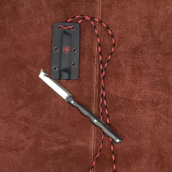 Templar Neck Knife Black Powder D2 2 2/5" Drop Point Blade Silver - Precision Shot Firearms