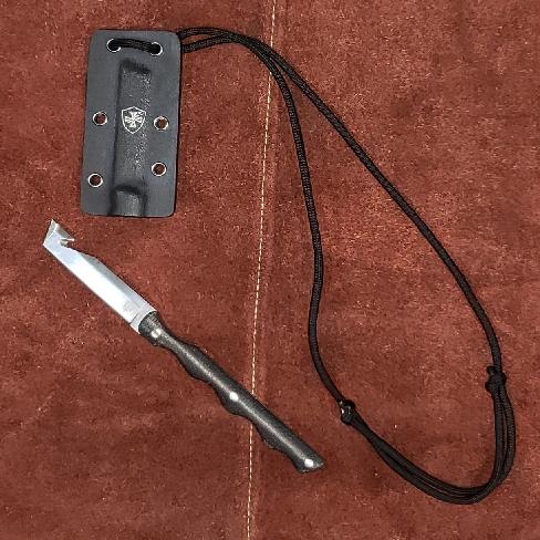Templar Neck Knife Black Powder D2 Tanto Silver - Precision Shot Firearms